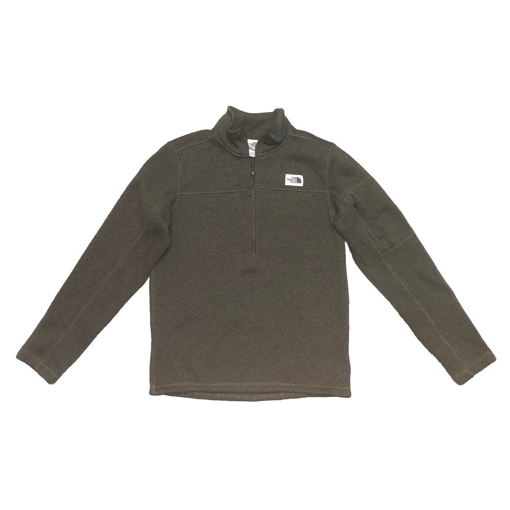 The North Face Sweater Men's S Gordon Lyons 1/4 Zip Pullover Taupe Green Heather